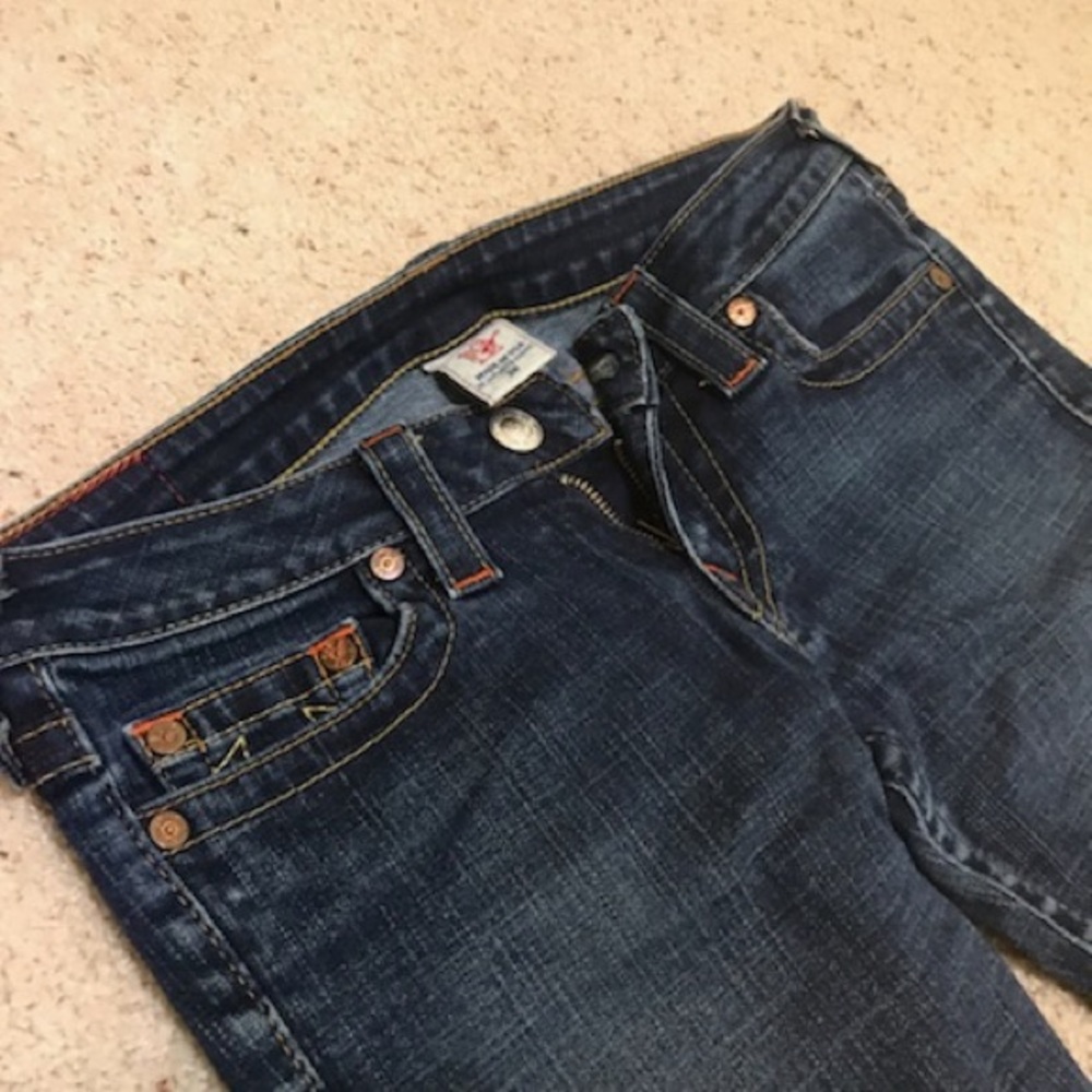 True Religion medium wash Stella skinny jeans